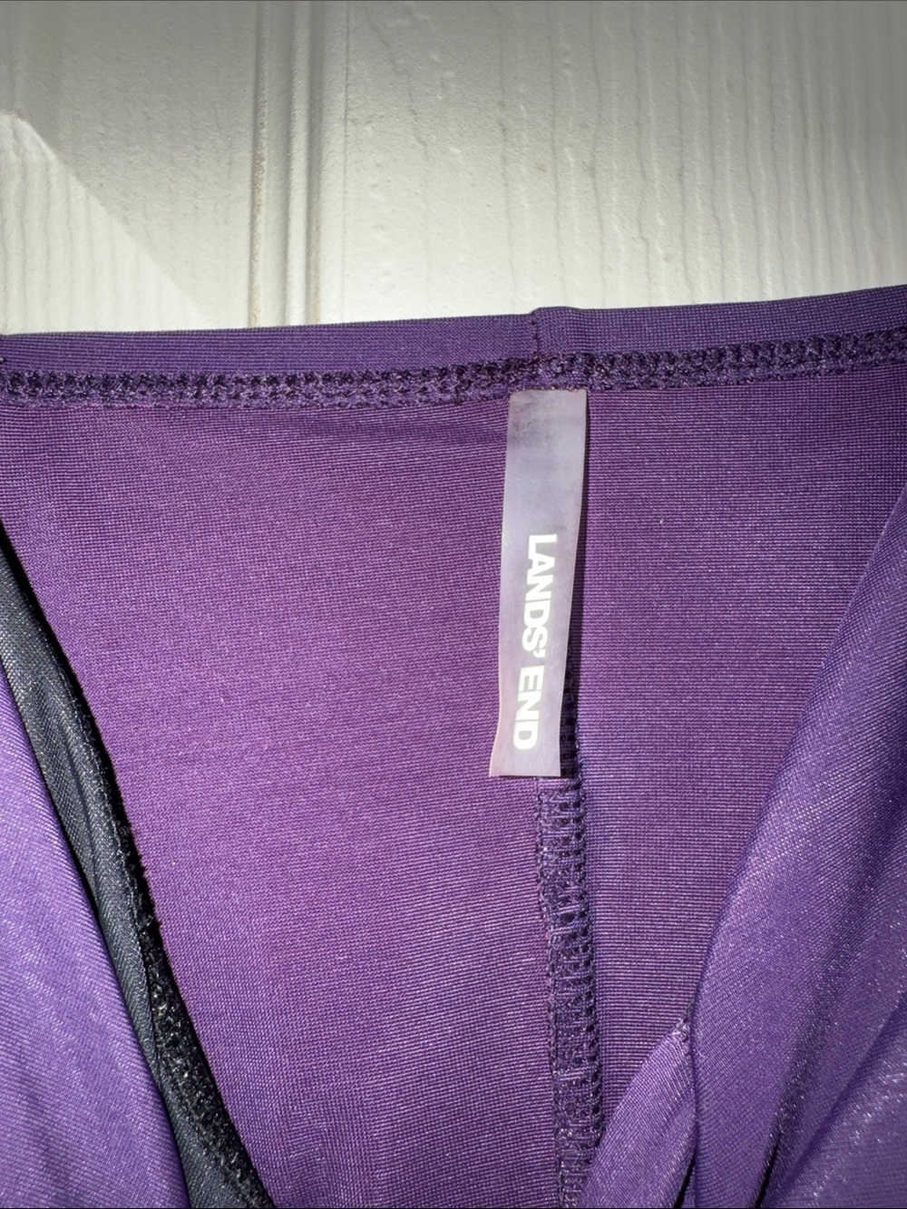 Lands' End Deep Purple V-Neck Ruched One-Piece Swimsuit - Picture 7 of 10
